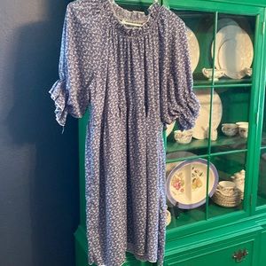 Cornflower blue and white shirt shift dress